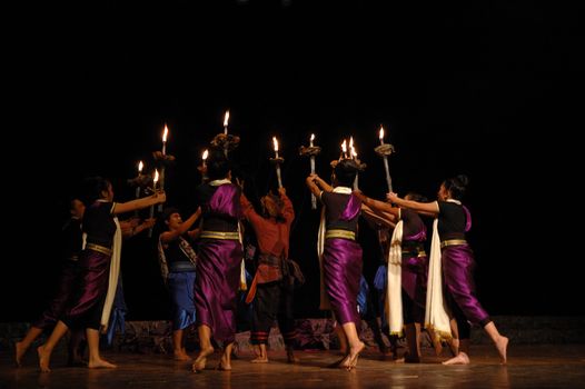 Bandung, Indonesia - July 16, 2007: Sangkuriang theatrical show that performed on Dago Tea House Theatre Bandung, West Java-Indonesia.