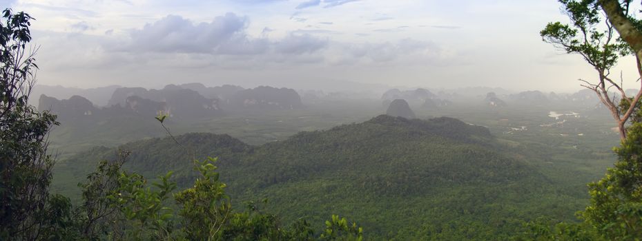 Tab Kak-Hang Nak Hill Panorama. Krabi Province Thailand