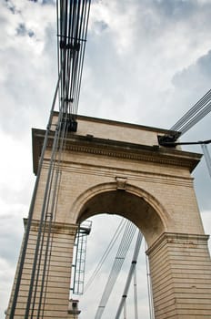 suspension bridge in alfortville - Paris - France