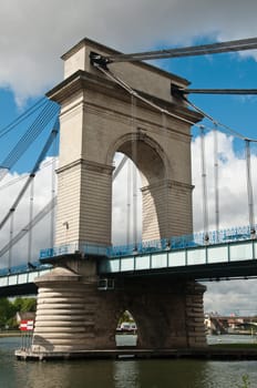 suspension bridge in alfortville - Paris - France