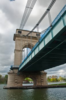 suspension bridge in alfortville - Paris - France