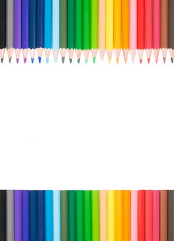 Colored pencil on white background