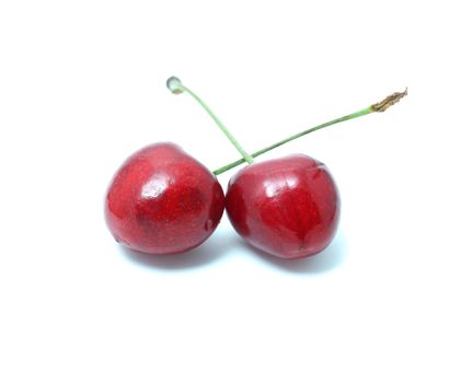 two cherry isolated on white background