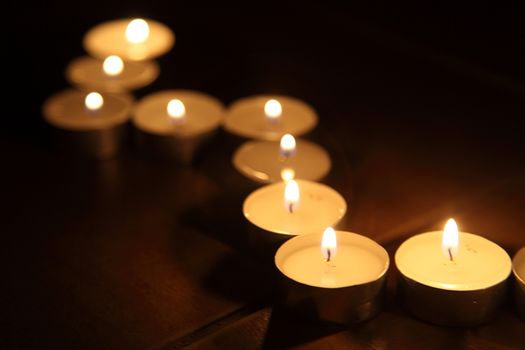 Candles on a dark background o