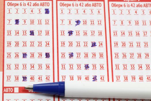 pencil and blank for lotteries