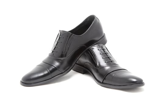 A pair of black, leather shoes