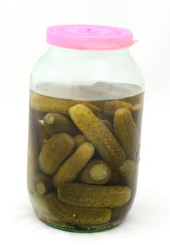Cucumbers in a jar