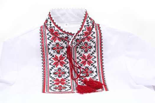 Ukrainian men's embroidery on a white background