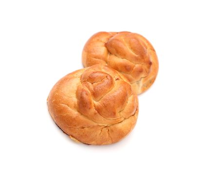 bun with cheese on a white background