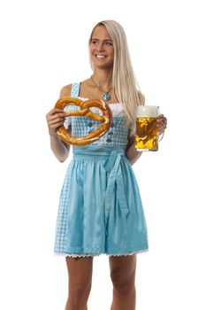 woman in a bavarian dirndl