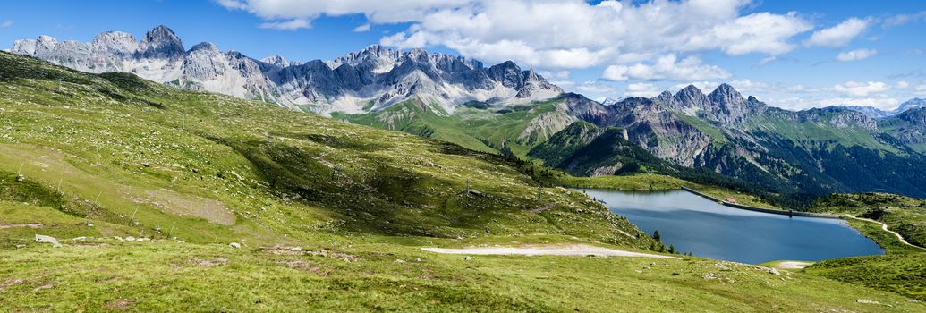 Dolomites, view of the mountain Marmolada in summer season -Italy