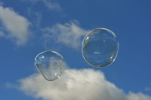 Two bubbles in sky
