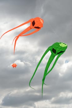 Pair of space invader kites