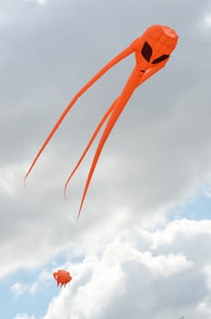 Orange space invader kite