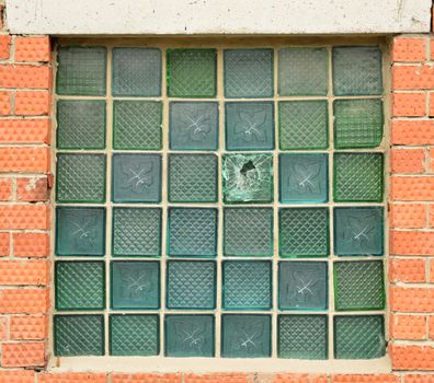 Window of glass bricks. Element for web design or 3D modeling