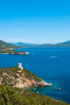 Landscape of coast of sardinia, gulf of Capo Caccia