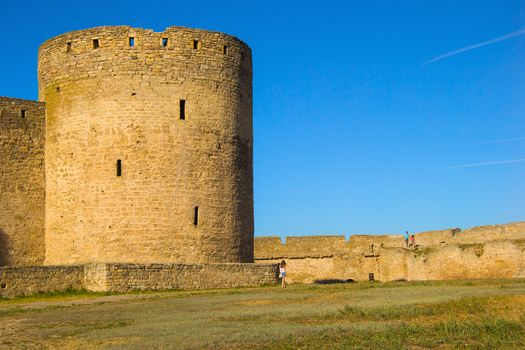 big tower in the fortress in Belgorod-Dnestrovsk