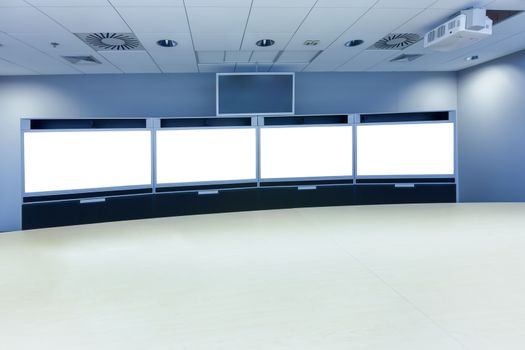 teleconferencing and telepresence business meeting room