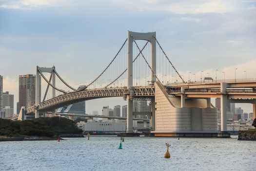 Rainbow bridge at Odaiba in Tokyo, Japan