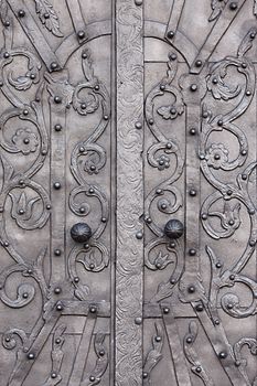 Old church door decorative details