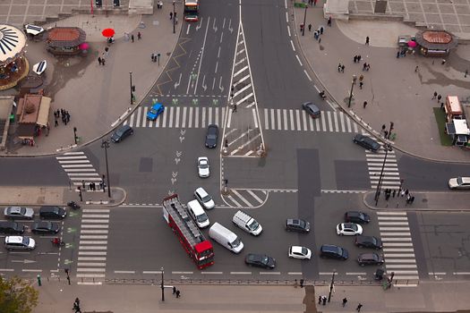 Intersection of urban roads with no traffic