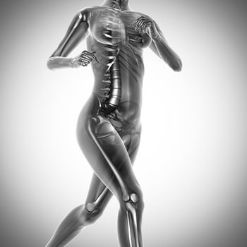 running woman radiography scan image