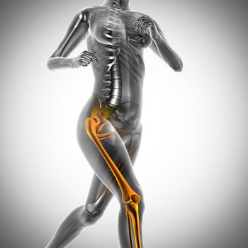 running woman radiography scan image