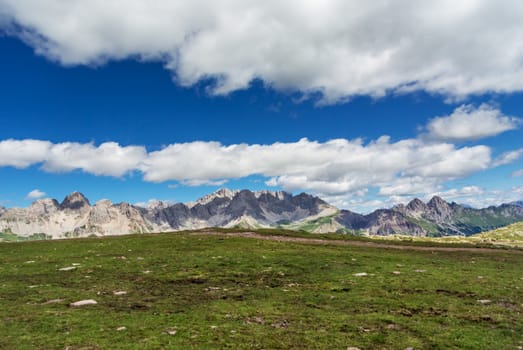 mountains panorama  of the Marmolada, Dolomites - Trentino, Italy