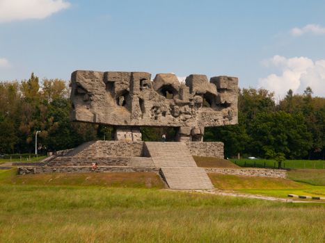 Monument of Struggle and Martyrdom with staircase in Nazi concentration camp Majdanek (Poland)