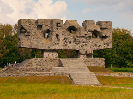 Monument of Struggle and Martyrdom with staircase in Nazi concentration camp Majdanek (Poland)