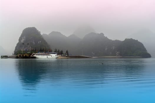 Before Dawn, Cat Ba Island Pier in Ha Long Bay.  Vietnam