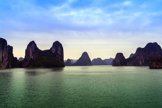 Sea and Rocks.  Ha Long Bay, Vietnam.