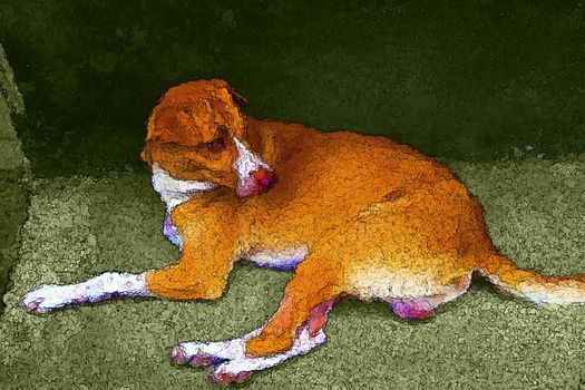 Creative painting of a dog, which can be use as background, backdrop or design etc.
