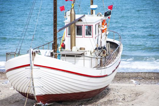 Fishing boat on the beach in Denmark