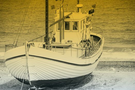 Fishing boat on the beach in Denmark