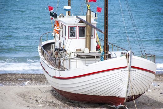 Fishing boat on the beach in Denmark