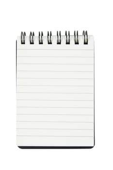 Open blank page notepad, notebook isolated on white background