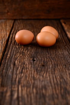 eggs on old wooden