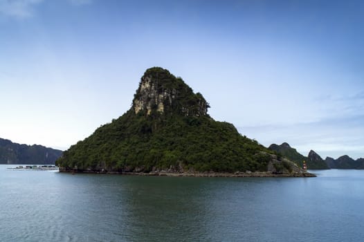 Hills and Rocks in Ha Long Bay, Vietnam.