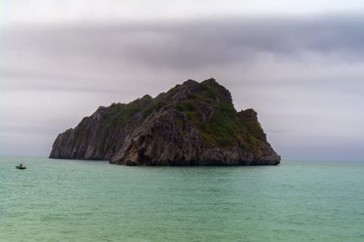 Storm over Island in Ha Long Bay, Vietnam.