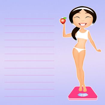 illustration of girl on a diet