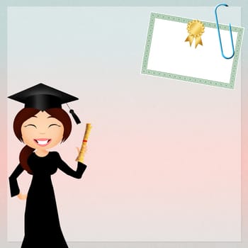 illustration of woman graduate