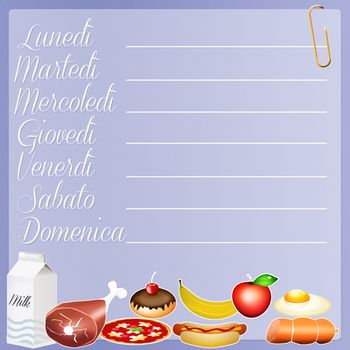 illustration of food diary