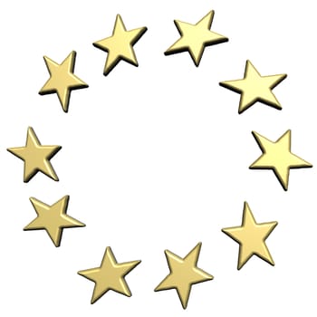 Stars. Isolated on white. Three dimensional render.