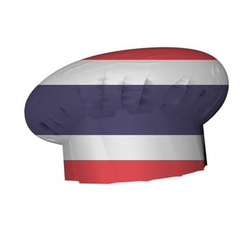 Cook's hat decorated with Thailand flag, 3d render