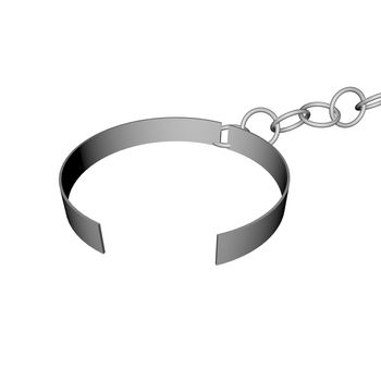 Open ring of chains, symbol of freed prisoner, 3d render