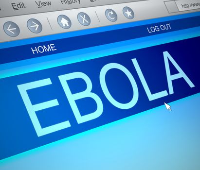 Illustration depicting a computer screen capture with an Ebola concept.