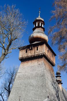 old wooden antique  church in poland in rabka