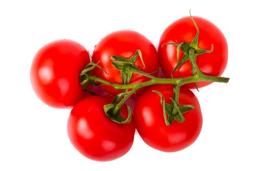 Ripe Tomatoes Isolated On White Background - Stock Image