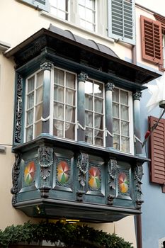 Window of a house in the old city of Zurich